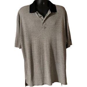 Oakley men's gray polo shirt size XL black collar, logo